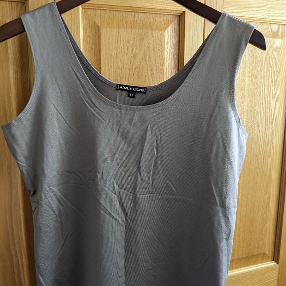 A’nue Ligne Olive green Classic Fitted Tank Top L1 - Picture 1 of 3